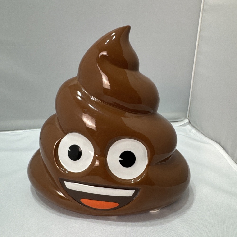 Emoji Brown Ceramic Poop Emoji Coin Bank 7.5" Global Fab-NY Piggy Bank